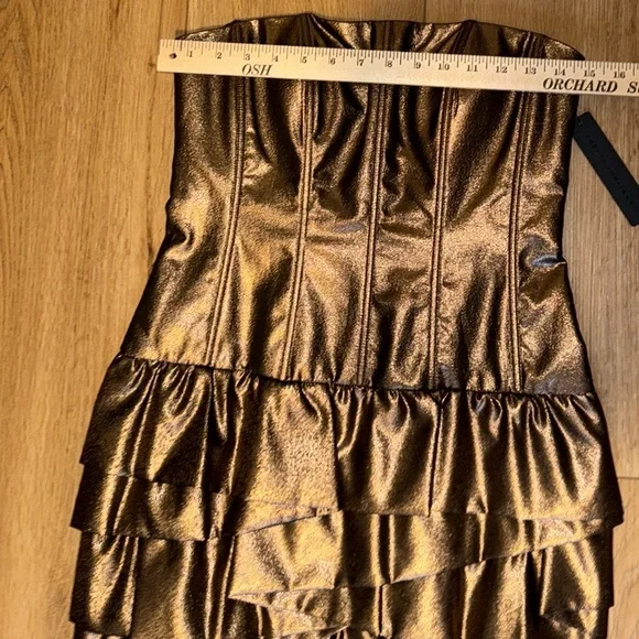 NWT Robert Rodriguez copper shimmer Dress size 2 Etta Dress mini sexy new party! - Picture 5 of 10